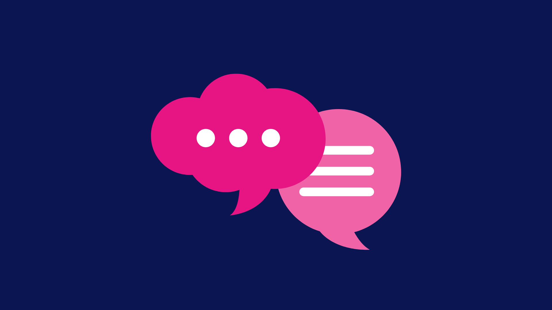 Illustration of a speech bubbles on a navy blue background