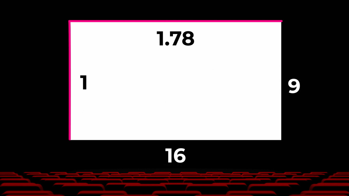 Screenshot of an image from the module showing a graphic of a cinema screen depicting aspect ratios