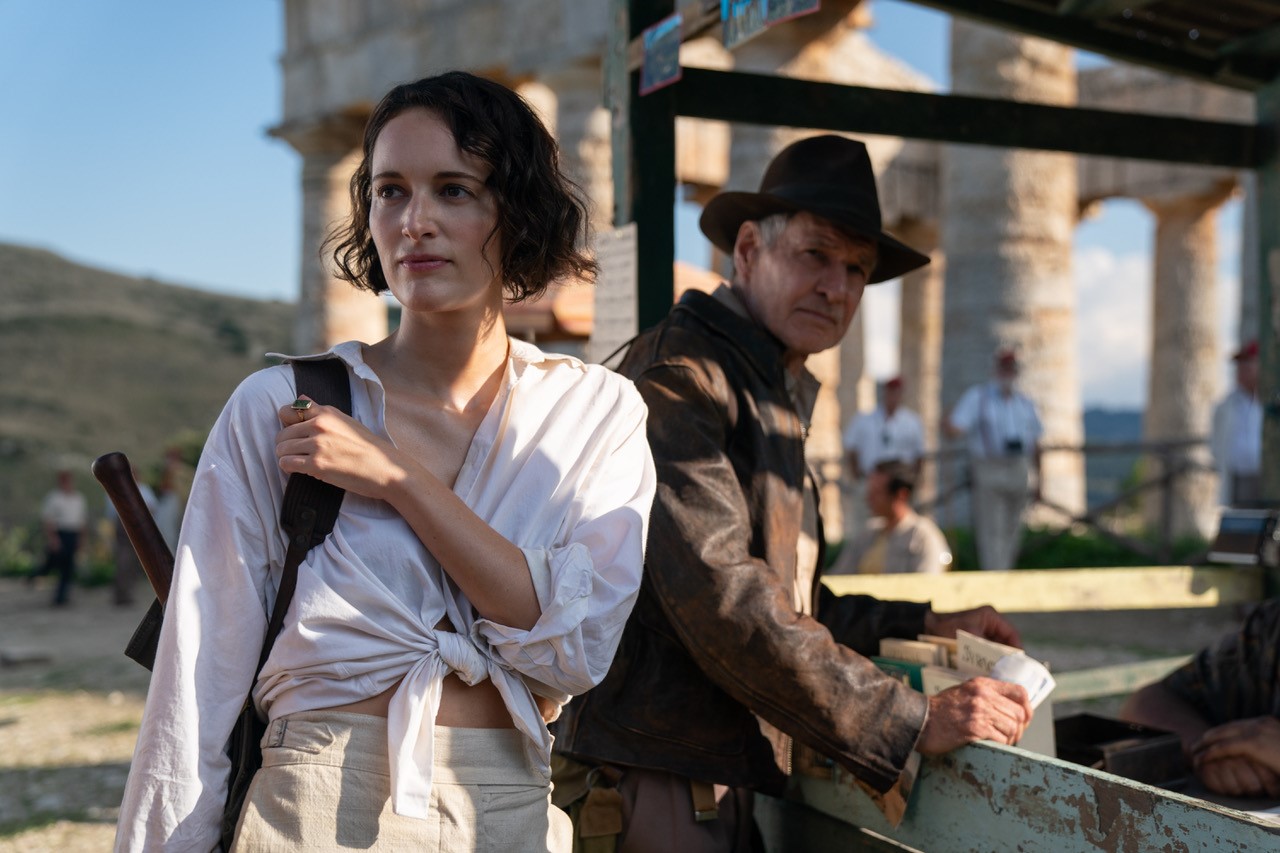 Image of Phoebe Waller Bridge and Harrison Ford in Indiana Jones 