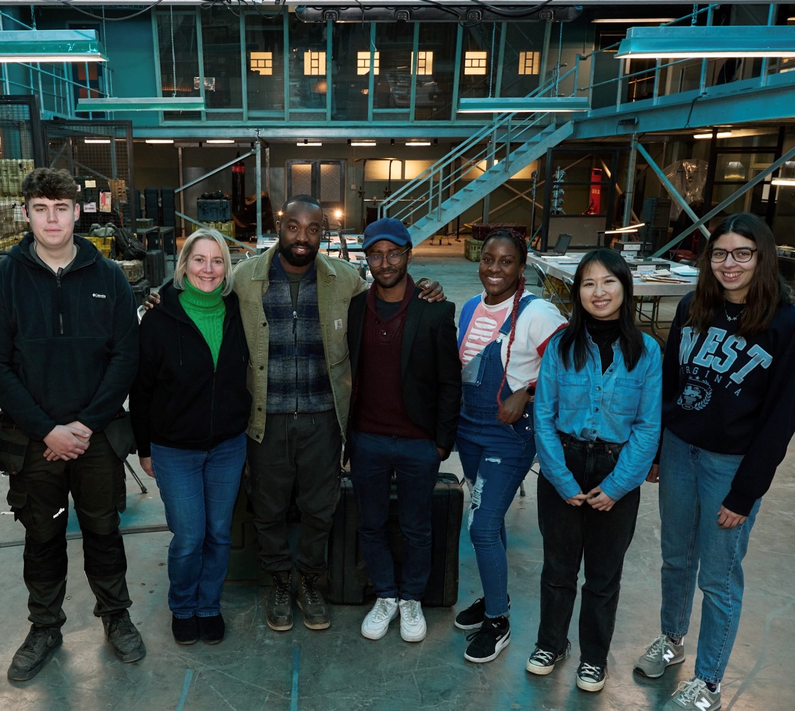 group of people on the set