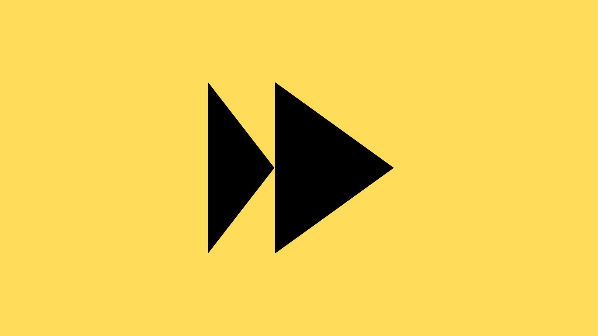 A pair of black abstract graphic shapes against a yellow background